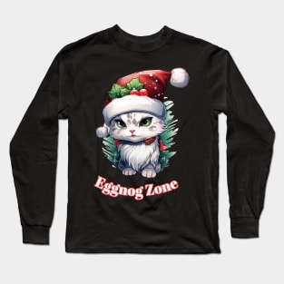 Cookies & Milk Christmas Cat Long Sleeve T-Shirt